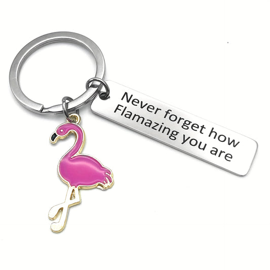 Flamingo Encourage Keychain Inspirational Gift for Boys and Girls