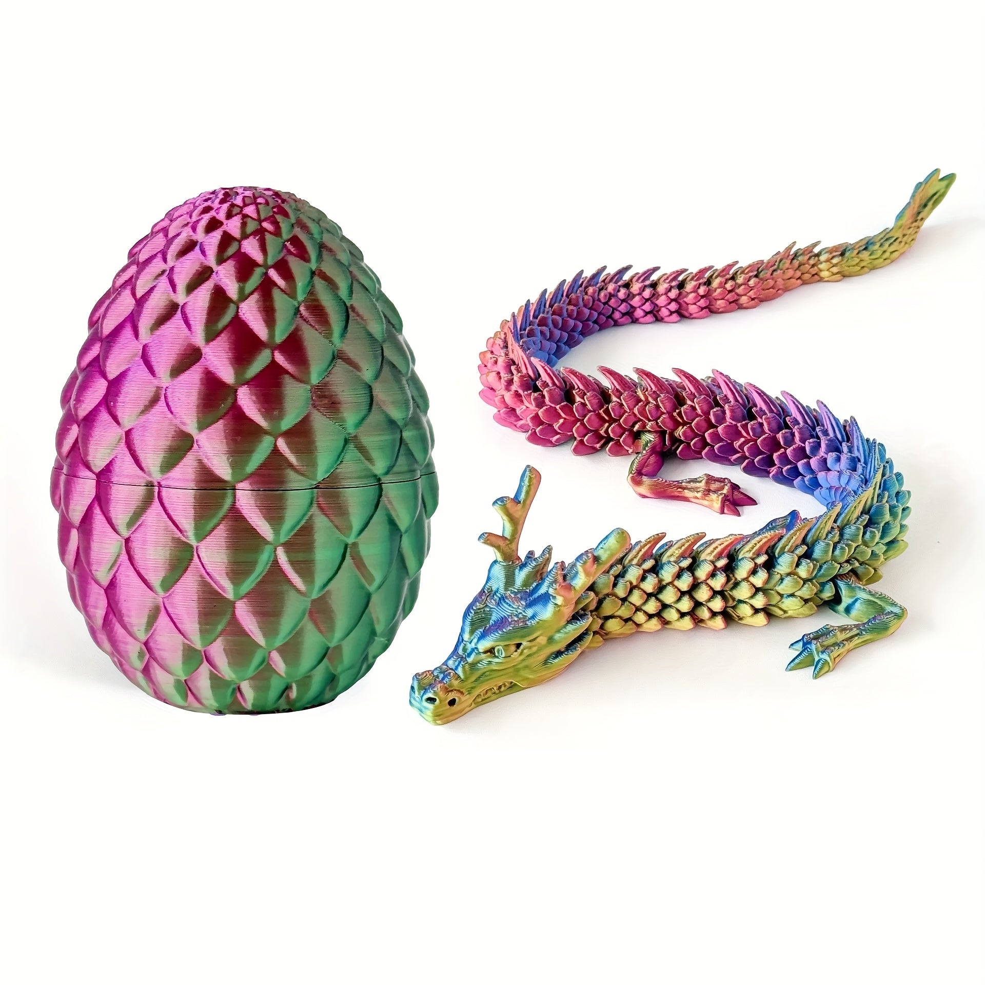 3D Printed Dragon Egg w/ Flexible Figurine Inside