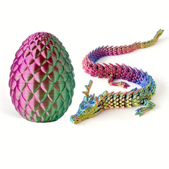3D Printed Dragon Egg w/ Flexible Figurine Inside