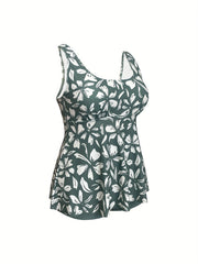  Floral Print Peplum Tankini Set