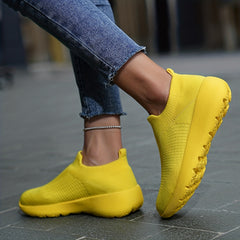 Comfy Mesh Breathable Woven Shoes Lightweight Slip On Casual Sock Shoes Walkin