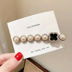 Faux Pearl Flower Hair Clip Duck Bill Clip