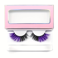 Colorful False Eyelashes Thick Curling 16mm Fluffy Wispy False Eyelashes