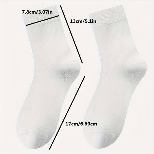 10 Pairs Men's Mid Calf Socks Spring Autumn US 6-11