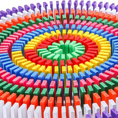 120pcs Rainbow Wooden Domino Toy Set Educational Building Blocks