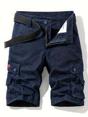 Men's Classic Cargo Shorts Solid Cotton Pocket Waist Drawstring