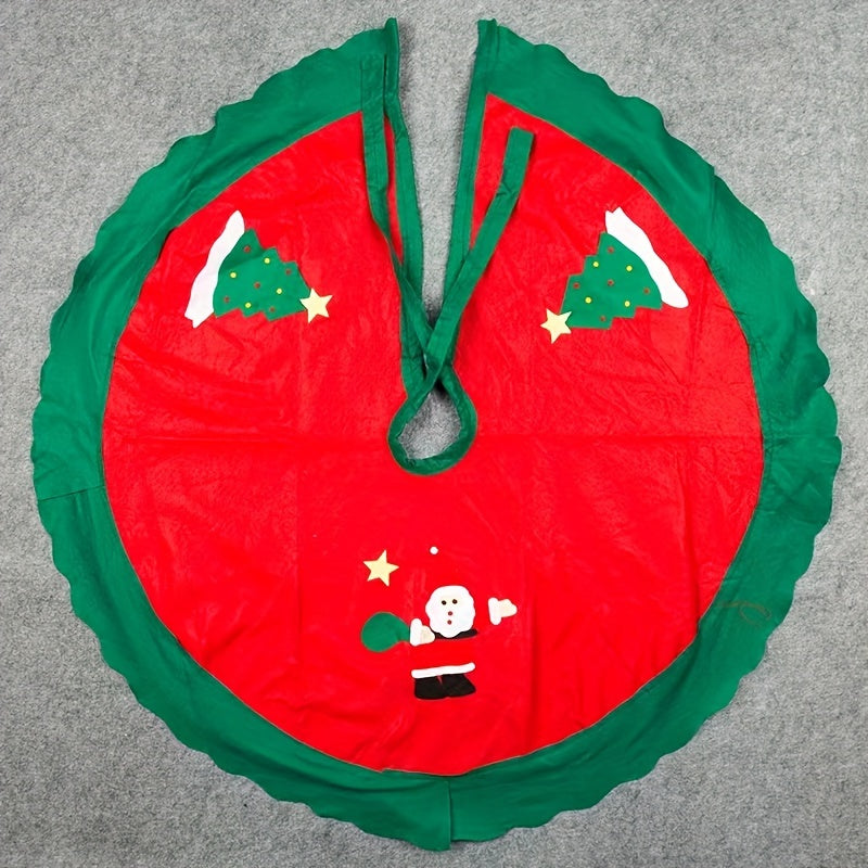 Christmas Tree Skirt Red Velvet Snowflake Design