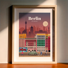 European Capital Street View Poster - Modern Home Decor Art