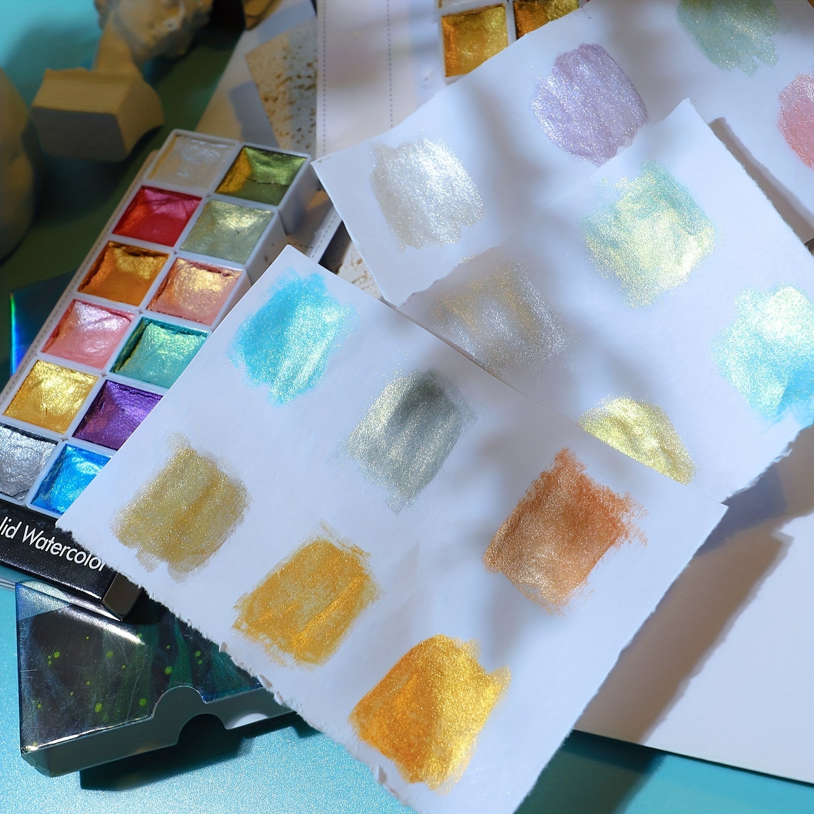 Metallic Nail Watercolor Paint Set for Macaron Designs