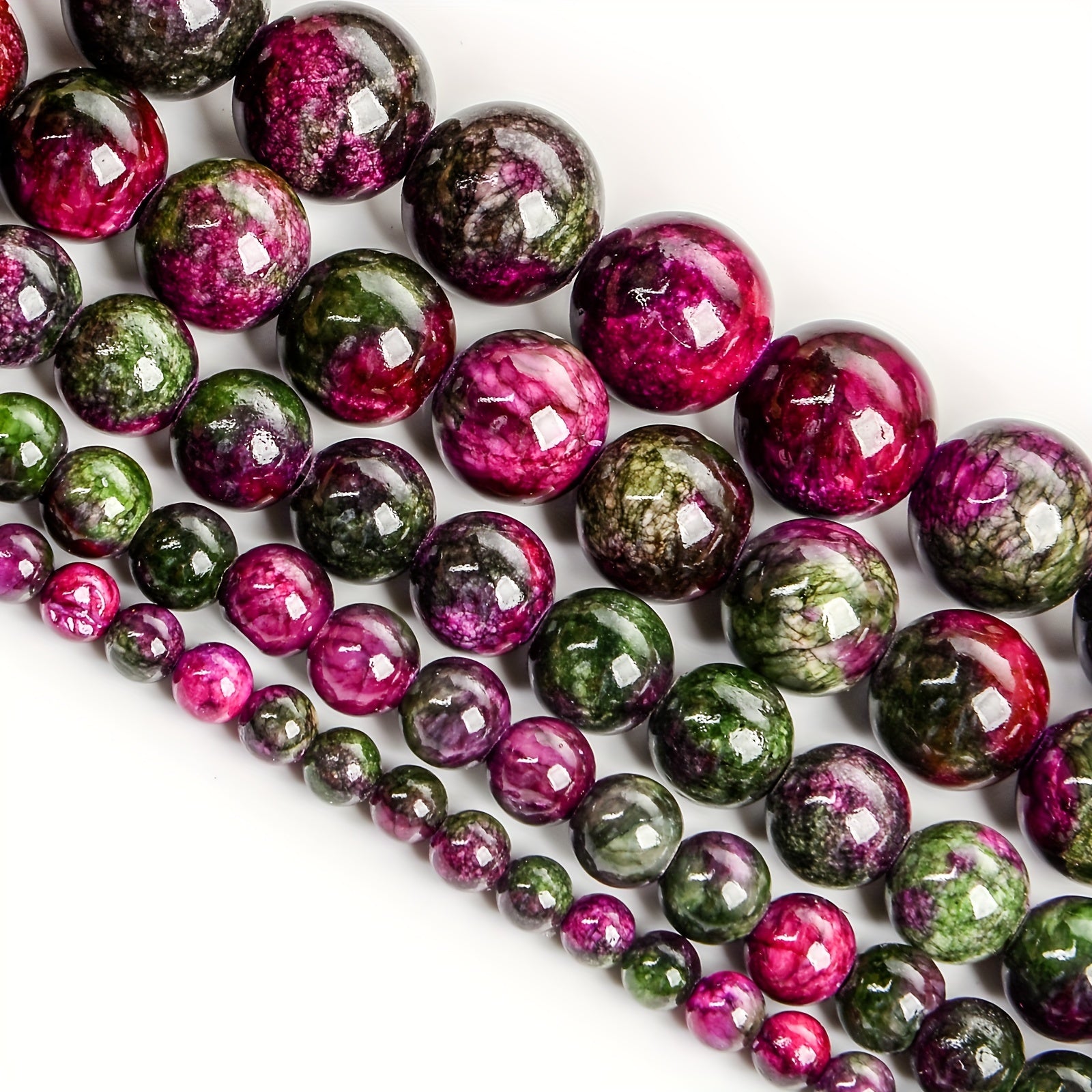 Green Purple Persian Jade Round Loose Beads 4-12MM