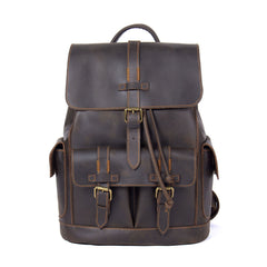 SWORKER Retro Crazy Horse Leather Backpack Men's Large Capacity