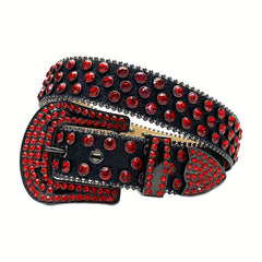 Y2K Style Bling Studded Rhinestone Belt For Men