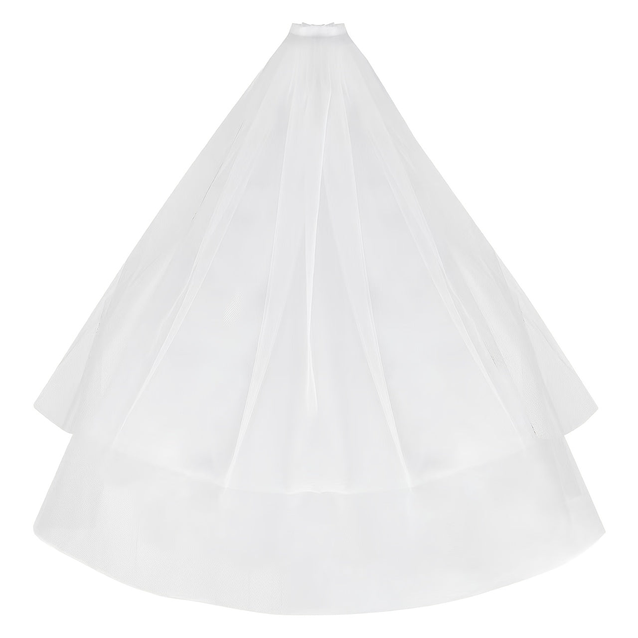 Double Layer Veil for Brides with Comb