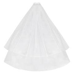 Double Layer Veil for Brides with Comb