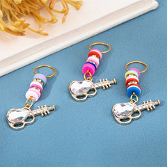 10pcs Crystal Guitar Shape Braid Hair Beads Dreadlock Hair Ring