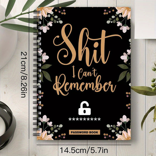 Humorous Floral Password Notebook 1pc
