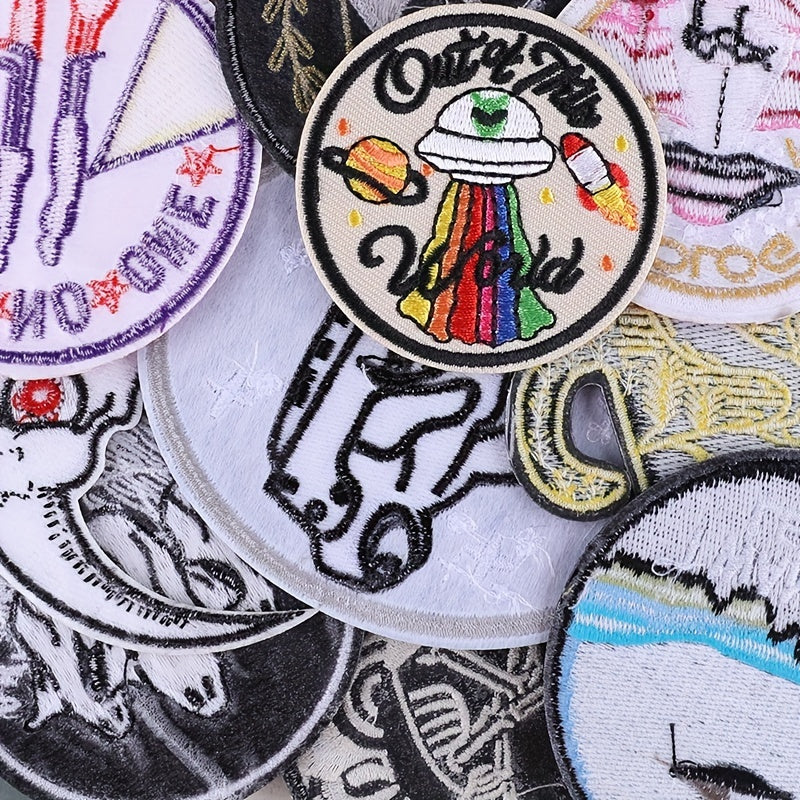 Circular Embroidery Badges Clothing Repair Patches For Men Costumes