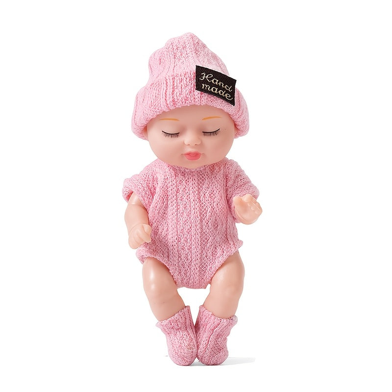 4 Inch Reborn Doll in Rainbow Onesie with Hat & Socks