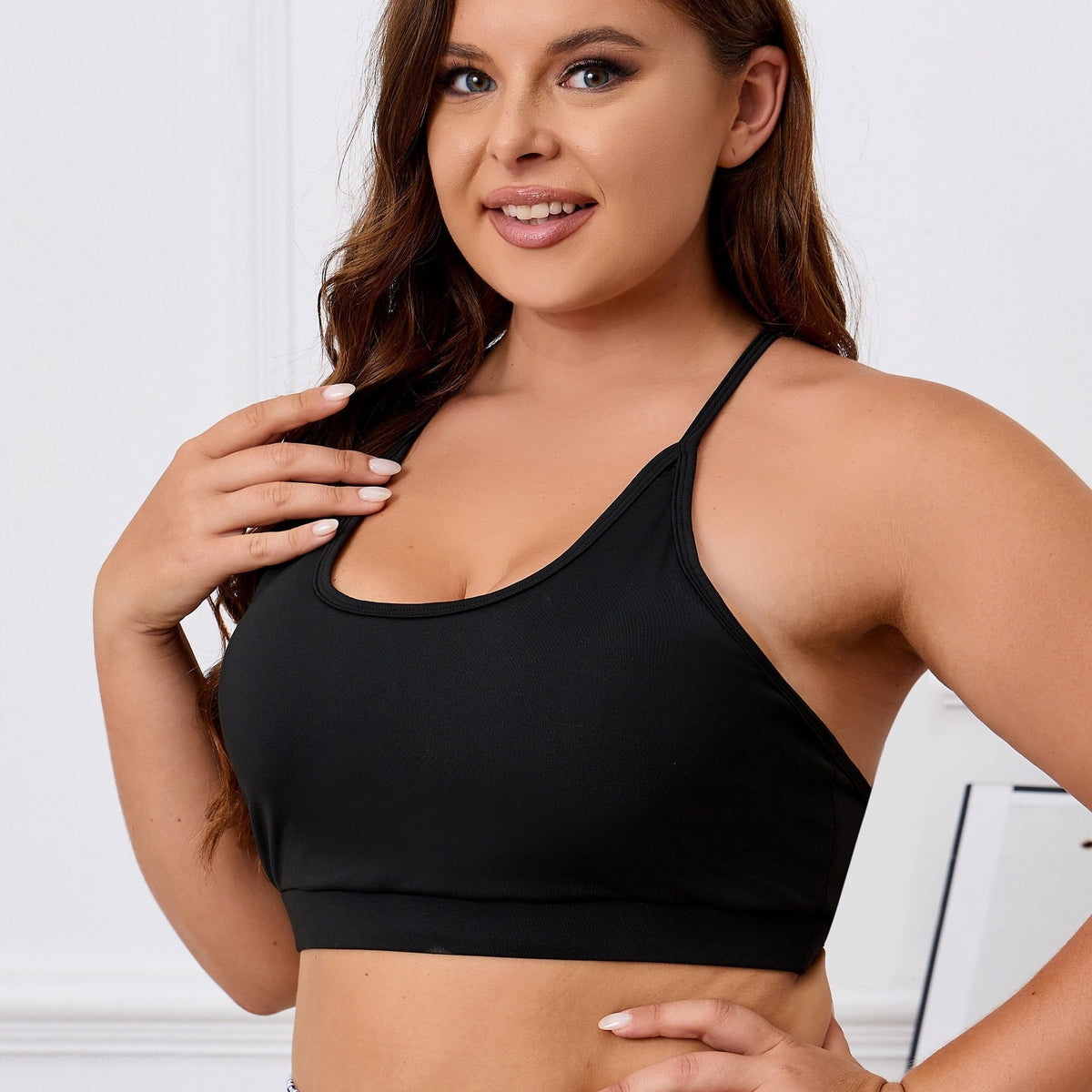  Lace Criss Cross Back Yoga Cami Bra