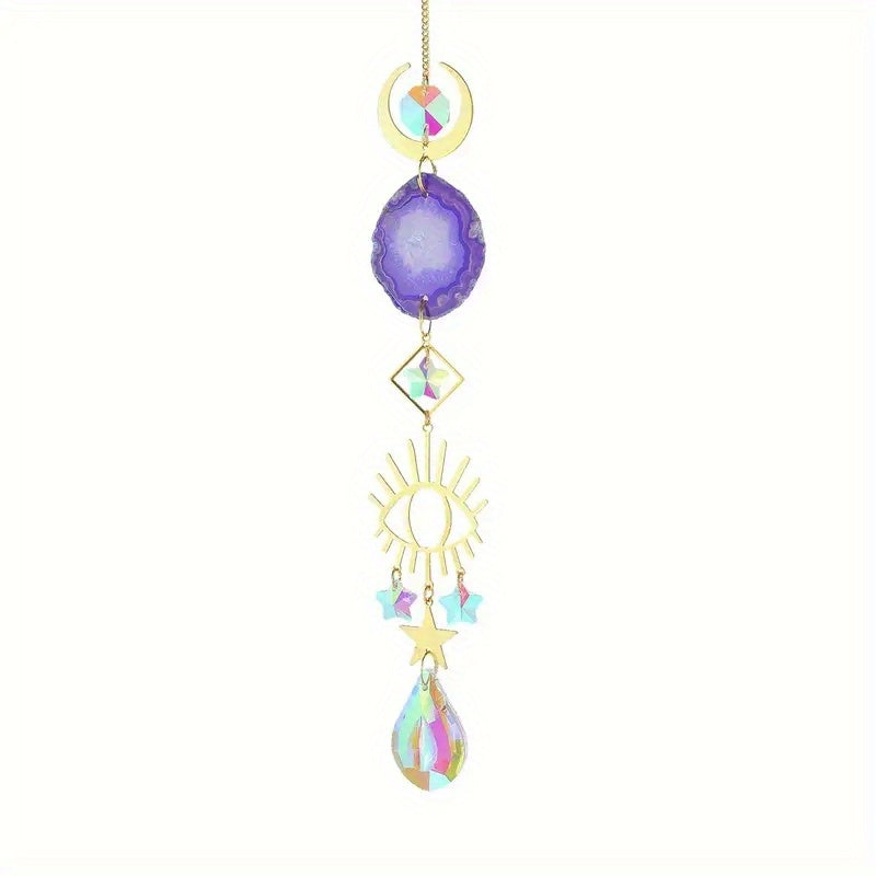 Crystal Sun Catcher Wind Chime Eye Decor Pendant Wedding Home Car Hanging