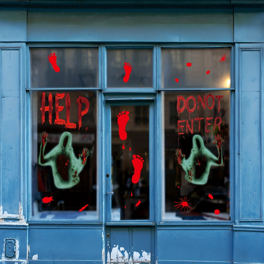 Halloween Bloody Window Sticker Party Decor Toilet Decoration Creepy Print