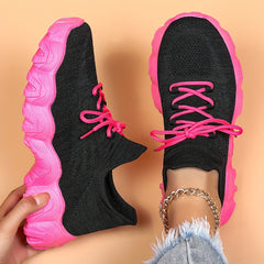 Thick Sole Shock Absorption Running Shoes Breathable Mesh Non Slip Sneakers