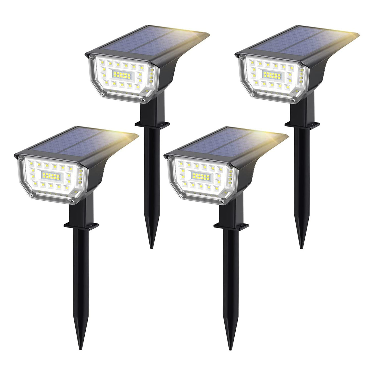 4pcs Solar Lawn Lights Outdoor Waterproof Spotlights 67 LED RGB Floor Lights