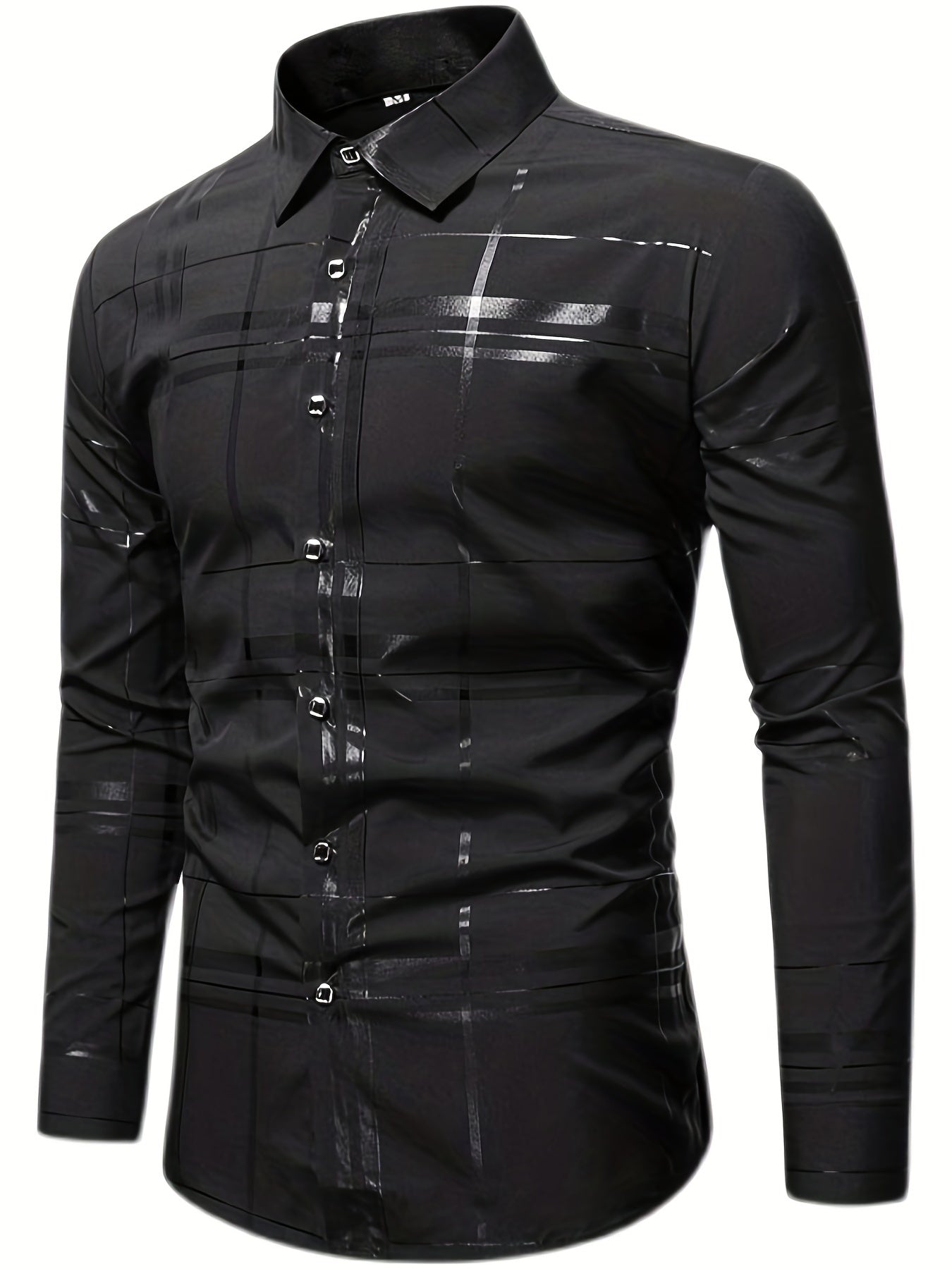 Men's Semi formal Stripe Button Up Shirt for Spring/Fall