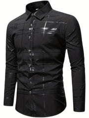 Men's Semi formal Stripe Button Up Shirt for Spring/Fall