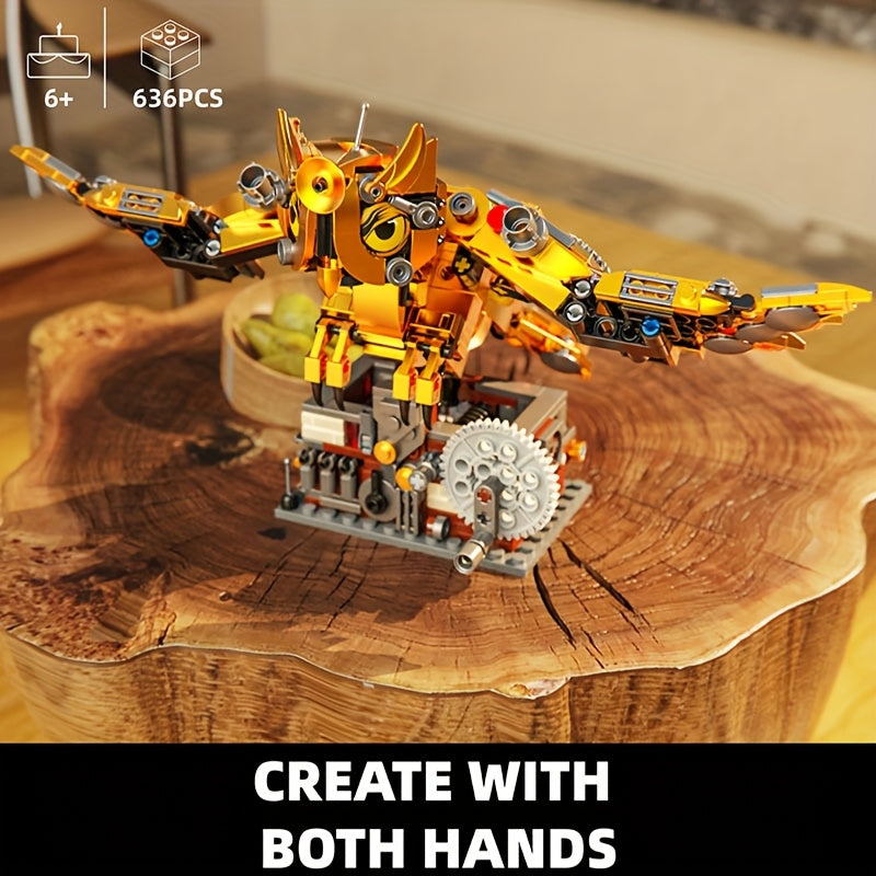 606pcs Owl Building Blocks Toy Mechanical Turnable Puzzle ABS Set