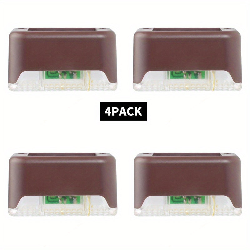 4pcs Solar Fence Wall Light Outdoor Garden Waterproof Wall Railing Corridor