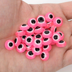 50-100pcs Evil Eye Beads Oval Spacer Resin DIY Charms for Jewelry Making