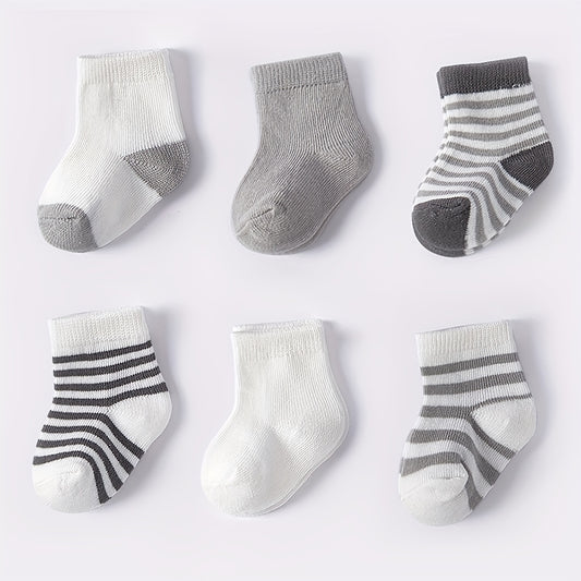 6 Pairs Baby Boys Casual Breathable Short Socks for All Seasons