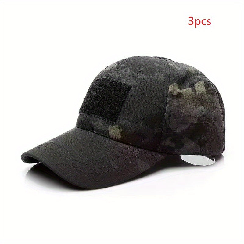 3pcs Camo Military Fans Training Cap Adjustable Sunscreen Baseball Cap