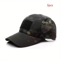 3pcs Camo Military Fans Training Cap Adjustable Sunscreen Baseball Cap