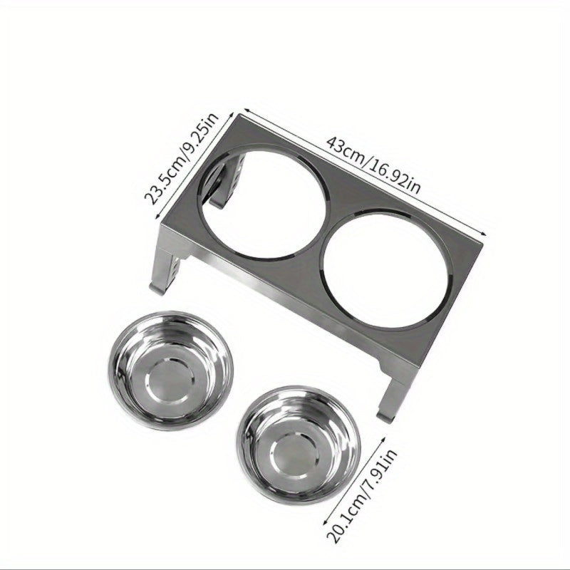 Adjustable Elevated Dog Bowls with 2 Stainless Steel Bowls