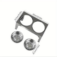 Adjustable Elevated Dog Bowls with 2 Stainless Steel Bowls