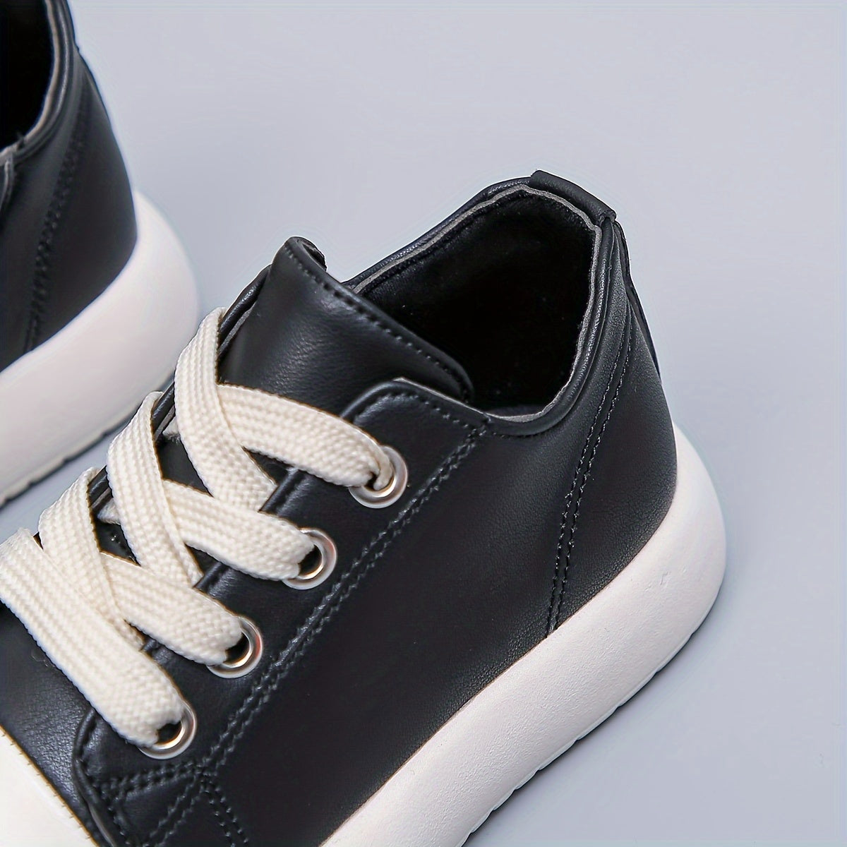 Girl's Comfy Non Slip Skate Shoes Lace Up Soft Sole Sneakers