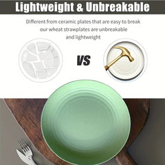 Set of 6 22cm Plastic Dinner Plates Reusable and Sturdy Unbreakable Dishes