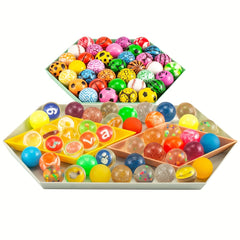 50-Piece Colorful Bouncy Ball Bulk Set for Kids' Parties and Birthdays