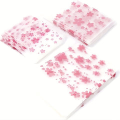 100pcs Frosted Flower Pattern Baking Bag Self adhesive Sealed Pocket