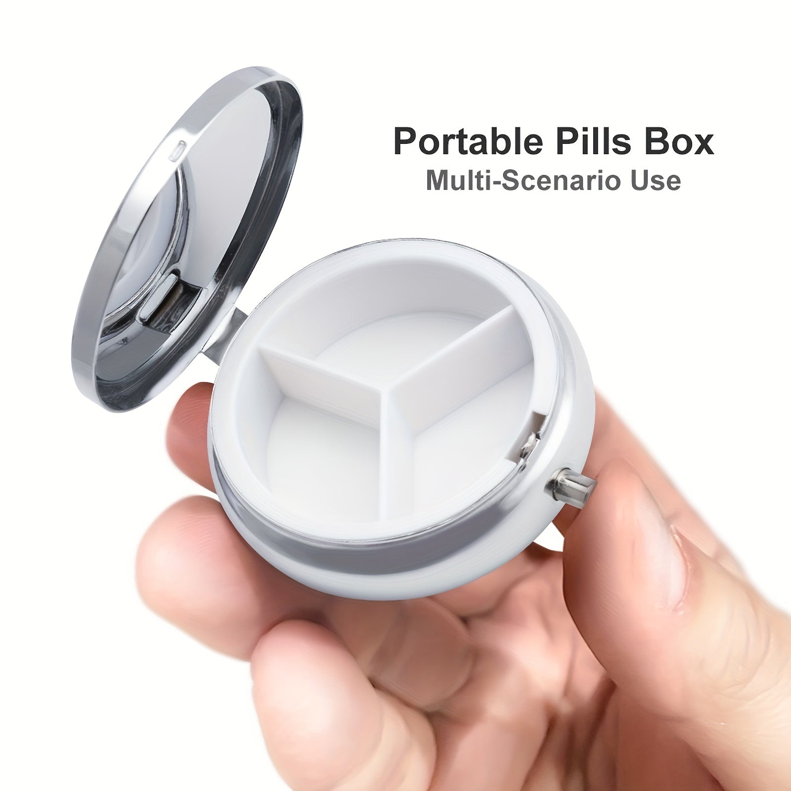Glass Dragonfly Pill Box 3 Compartment Medicine Organizer