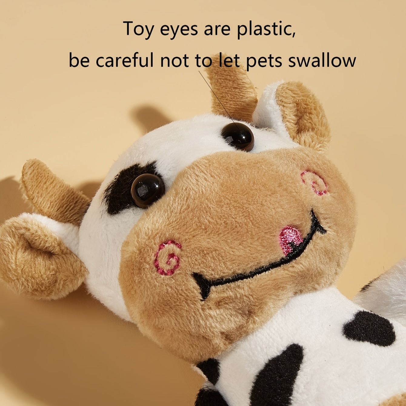 Pet Cow Plush Toy Anxiety Relief Calming Aid for Cats Dogs