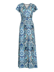 Floral Print Belted Maxi Dress Plus Size