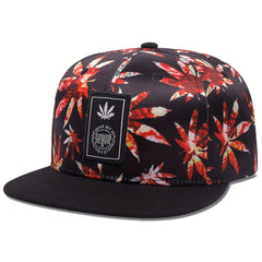 Maple Leaf Embroidery Snapback Hat Red Baseball Cap Hip Hop Unisex Dad Hats