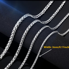 Men's Stainless Steel Cut Rope Chain Necklace Dragon Bone Necklace