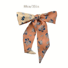 4pcs Retro Printed Silky Headband Hair Ties for Women