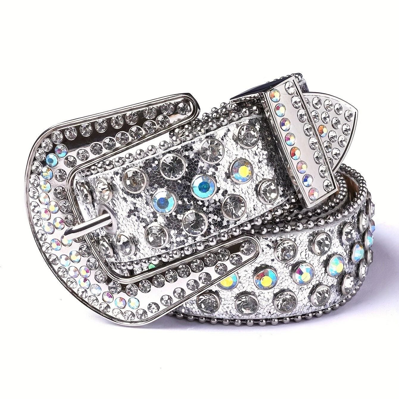 Sparkling Rivet PU Leather Belt Y2K Jeans Pants Accessories