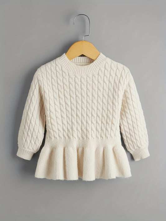 Toddler Girls Ruffle Skirt Pullover Knit Top