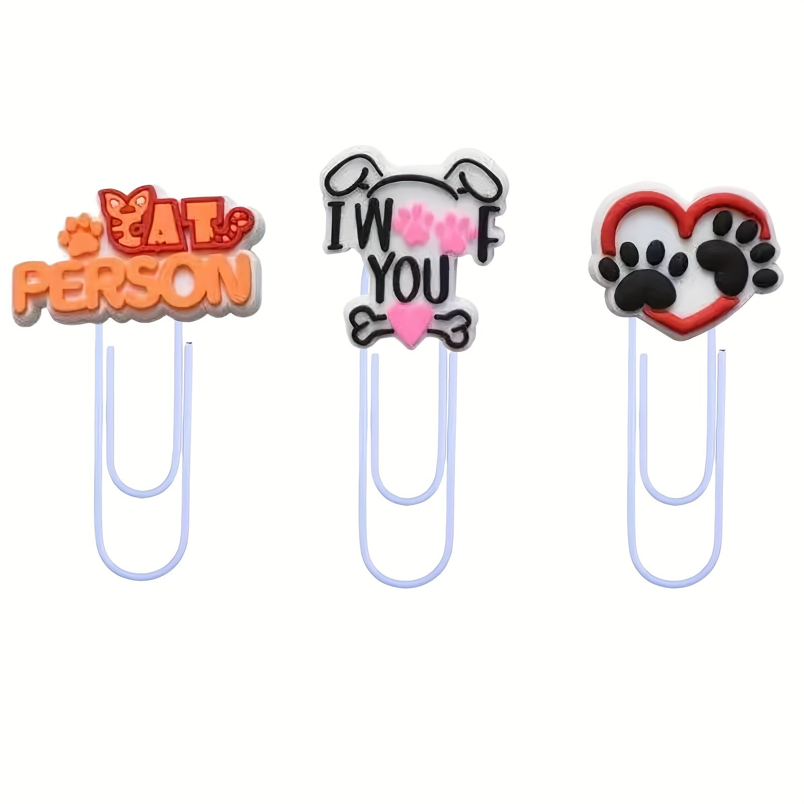 6pcs Cartoon Rubber Bookmark Clip Cute Stationery